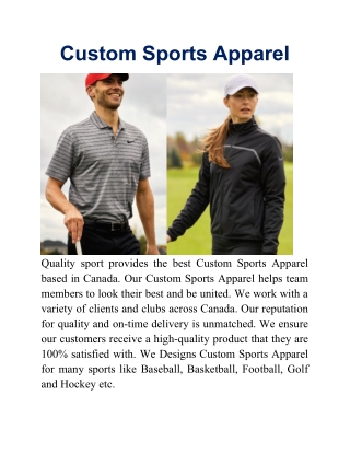 Custom Sports Apparel