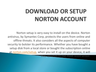 DOWNLOAD OR SETUP NORTON ACCOUNT