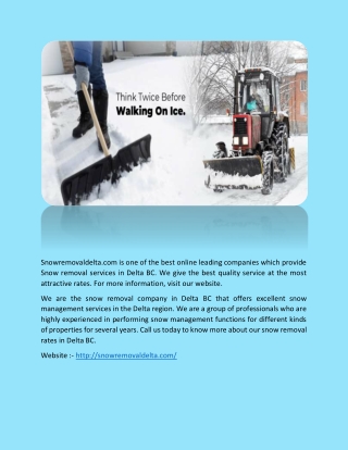 Delta Snow Removal Companies - Snow Removal Delta