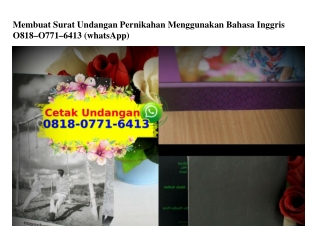 Membuat Surat Undangan Pernikahan Menggunakan Bahasa Inggris 081807716413[wa]