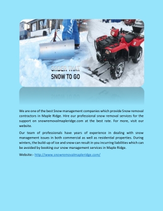 Snow Removal Rates In Maple Ridge - Snow Removal Maple Ridge