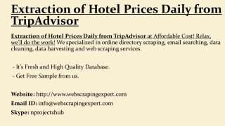 Extraction of Hotel Prices Daily from TripAdvisor