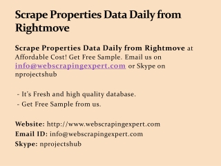 Scrape Properties Data Daily from Rightmove