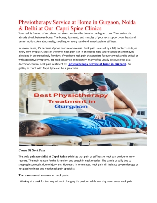 Find the best physiotherapy at home in gurgaon