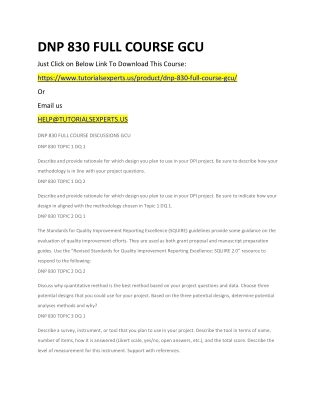 DNP 830 FULL COURSE GCU