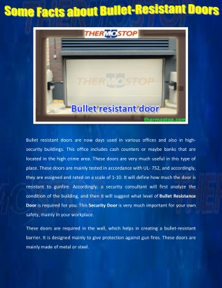 Bullet resistant door