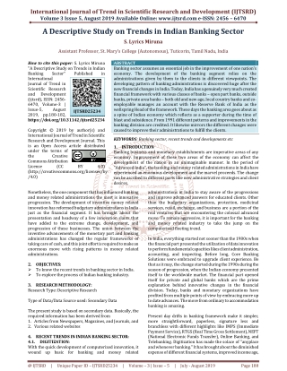 A Descriptive Study on Trends in Indian Banking Sector