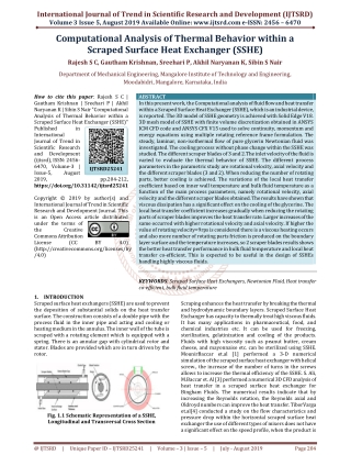 Computational Analysis of Thermal Behavior within a Scraped Surface Heat Exchanger SSHE