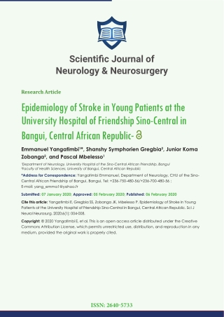 Scientific Journal of Neurology & Neurosurgery