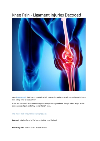 Knee Pain | Knee Pain Doctor in Lucknow