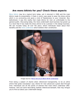 Are mens bikinis for you? Check these aspects