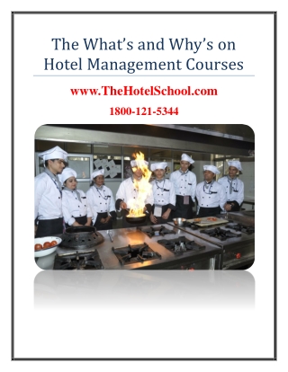 The What’s and Why’s on Hotel Management Courses