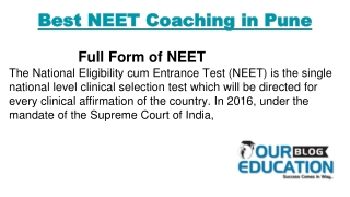 Best NEET Coaching in Pune