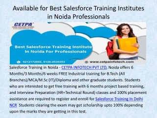 Best Salesorce Training In Delhi NCR with 100% Job Placement