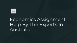 Economics Assignment Help By The Experts In Australia