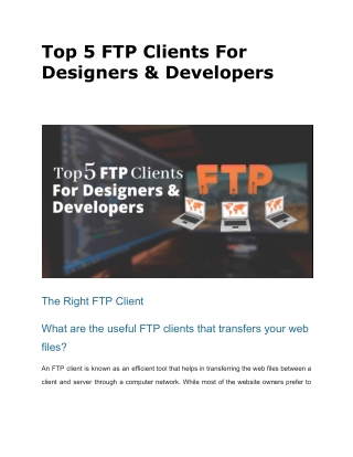 Top 5 FTP Clients For Designers & Developers