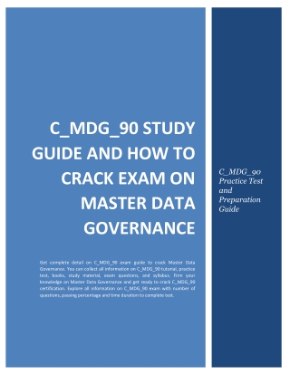 C_MDG_90 Study Guide and How to Crack Exam on Master Data Governance