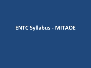 ENTC Syllabus at MITAOE