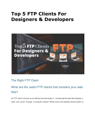 Top 5 FTP Clients For Designers & Developers