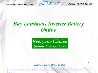 Buy Luminous Inverter Battery Online