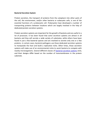 Bacterial Secretion System