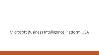 Microsoft Business Intelligence Platform USA