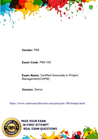 2020 PMI PMI-100 Exam Questions