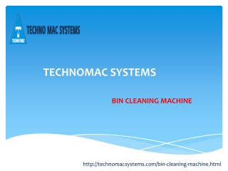 Bin Cleaning Machine manufacturer in pune| Bin Cleaning Machine supplier in india