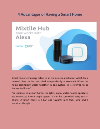 4 Advantages of Having a Smart Home