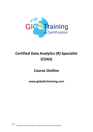 Certified Data Analytics (R) Specialist (CDAS)