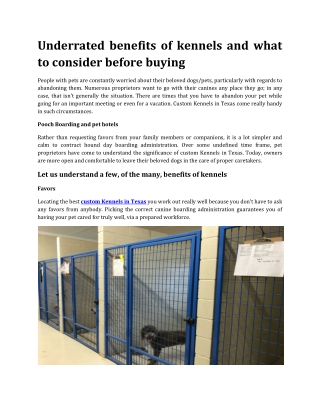 Dog and cat kennels