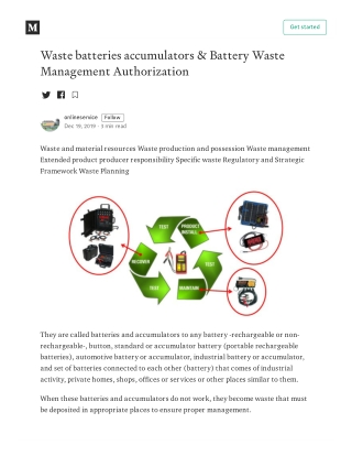 Waste batteries accumulators & Battery Waste Management Authorization