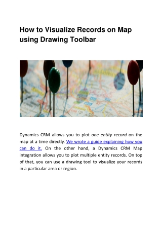 How to Visualize Records on Map using Drawing Toolbar