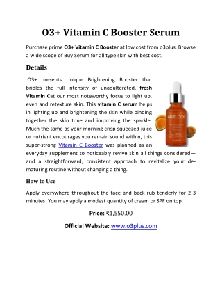 Purchase O3  Vitamin C Booster Online
