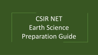 CSIR NET Earth science Preparation Guide