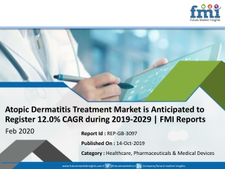 Atopic Dermatitis Treatment Market is Anticipated to Register 12.0% CAGR during 2019-2029 | FMI Reports