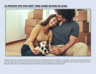 12 PROVEN TIPS FOR FIRST TIME HOME BUYERS IN UTAH