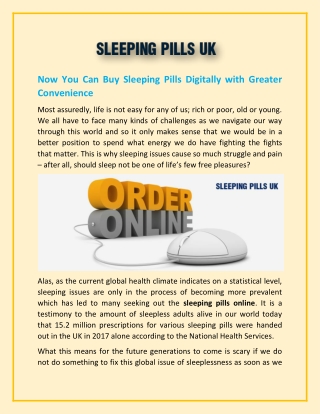 Now You Can Buy Sleeping Pills Digitally with Greater Convenience