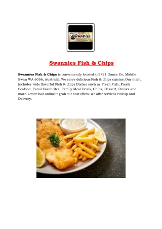 Swannies Fish & Chips Middle Swan, WA – 5% Off