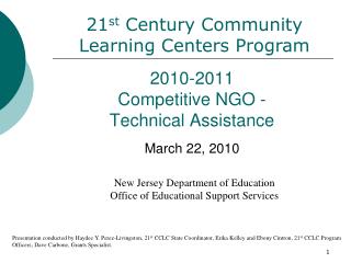 2010-2011 Competitive NGO - Technical Assistance March 22, 2010