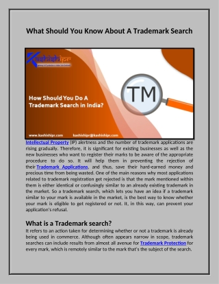 What Should You Know About A Trademark Search?