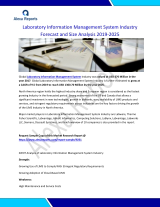 Laboratory Information Management System Industry Forecast and Size Analysis 2019-2025