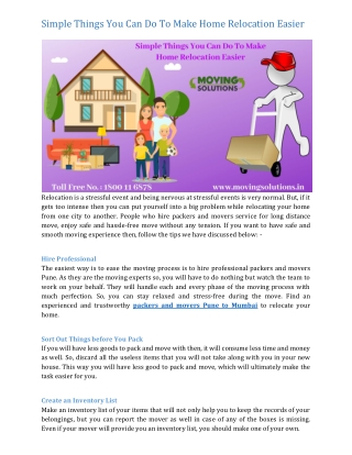 Simple Things You Can Do To Make Home Relocation Easier