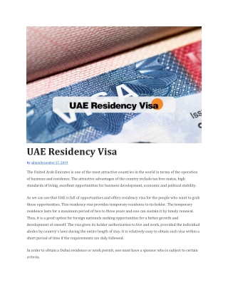 UAE Residency Visa