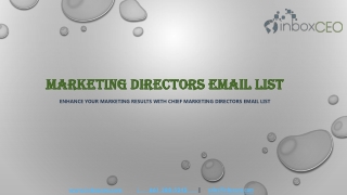 Enhance your Marketing Results with Chief Marketing Directors Email List