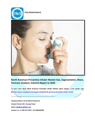 North American Preventive Inhaler Market Size, Share and Forecast 2019-2025