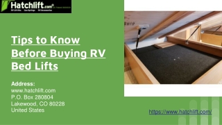 Tips to Know Before Buying RV Bed Lifts