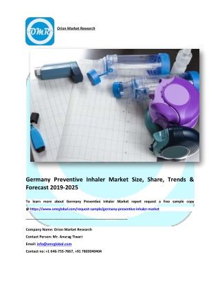 Germany Preventive Inhaler Market Size, Share and Forecast 2019-2025