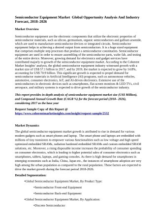 Semiconductor Equipment Market Global Opportunity Analysis And Industry Forecast, 2018–2026