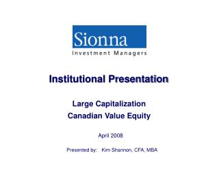 Large Capitalization Canadian Value Equity